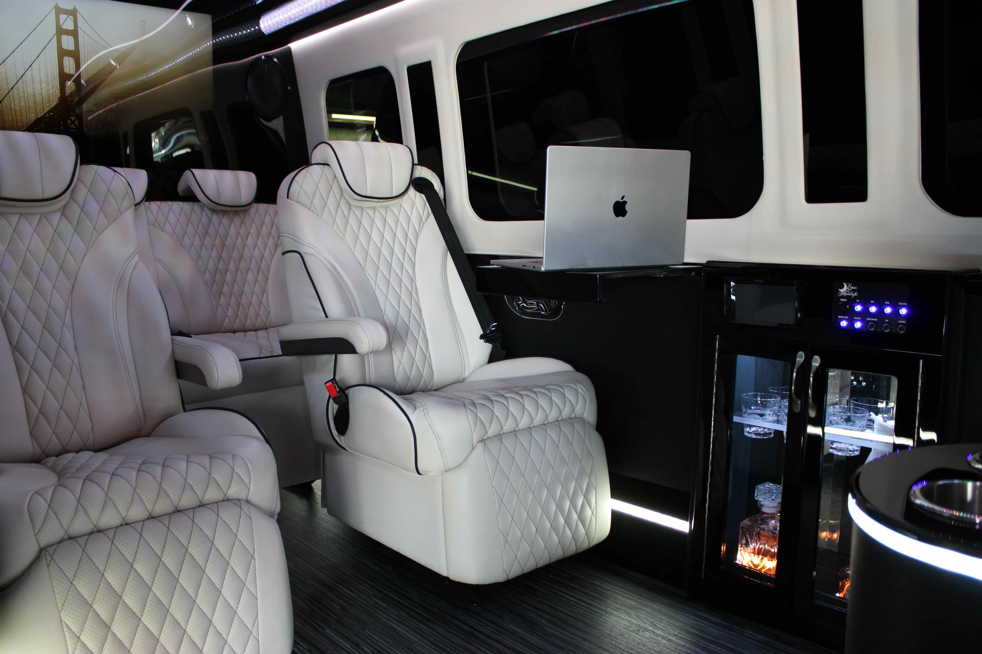 Corporate team boarding a luxury charter bus for a company event