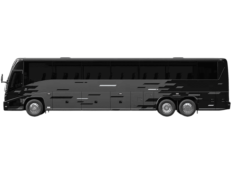 Full-size luxury motorcoach — our flagship vehicle for large groups
